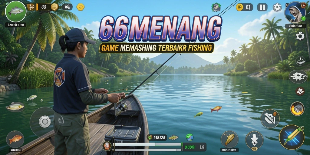 Tampilan gameplay 66MENANG yang memukau saat memancing.