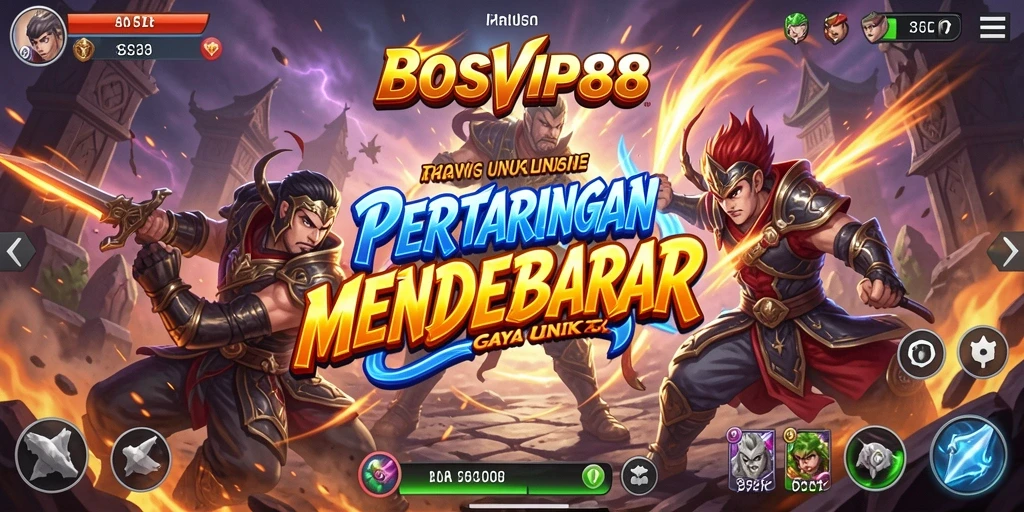Tampilan gameplay BOSVIP88 yang memukau saat pertarungan berlangsung.