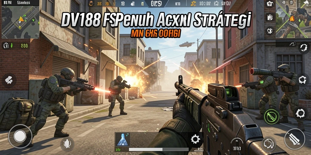 Screenshot gameplay dari DV188 menampilkan aksi tembak-menembak yang intens.
