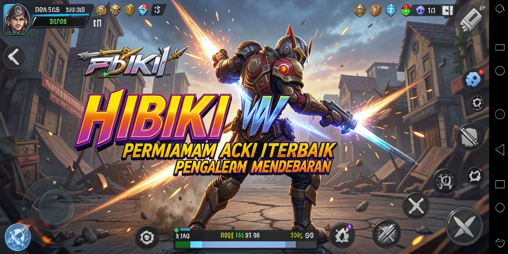 Gameplay HIBIKIWIN yang mendebarkan dan penuh aksi.