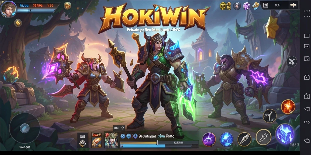 Tampilan gameplay dinamis dan seru dari HOKIWIN.