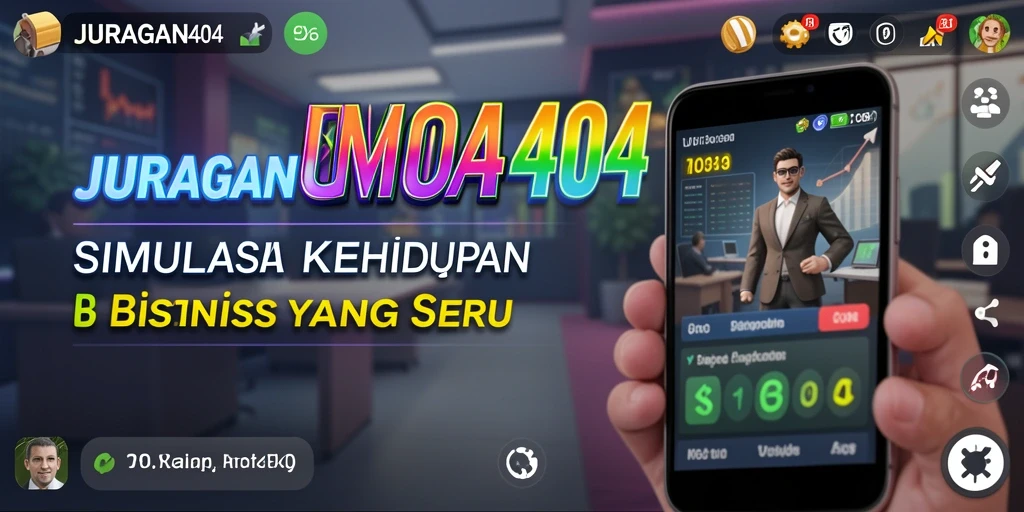 Tangkapan layar menampilkan gameplay dinamis dalam JURAGAN404.