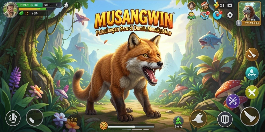 Tampilan gameplay MUSANGWIN menunjukkan petualangan yang seru dan mendebarkan.