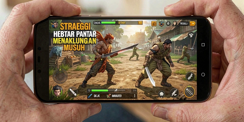 Tampilan gameplay OKJK dengan pertempuran strategi epik.