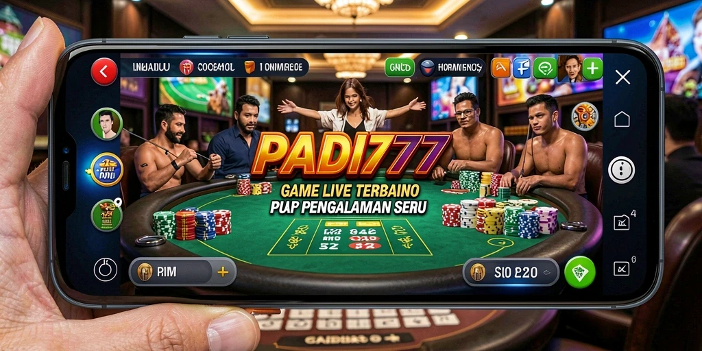 Tampilan gameplay seru PADI777 dalam aplikasi Live Casino.