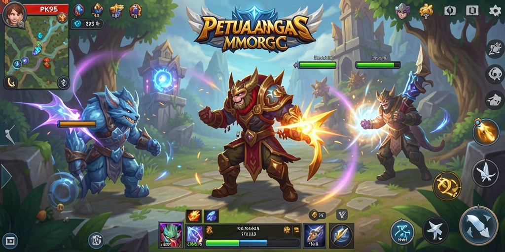 Tampilan gameplay seru dan mendalam dari PK95 dalam MMORPG.