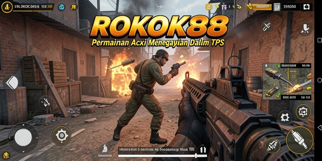 Tampilan gameplay ROKOK88 yang menegangkan dan seru.