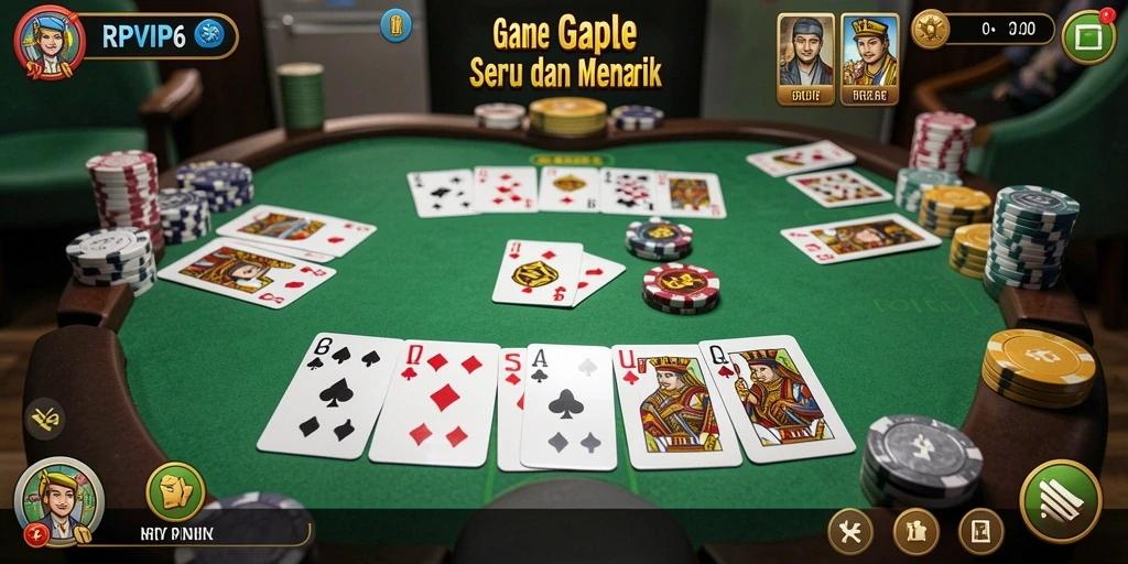 Screenshot RPVIP6 menampilkan gameplay seru Gaple.