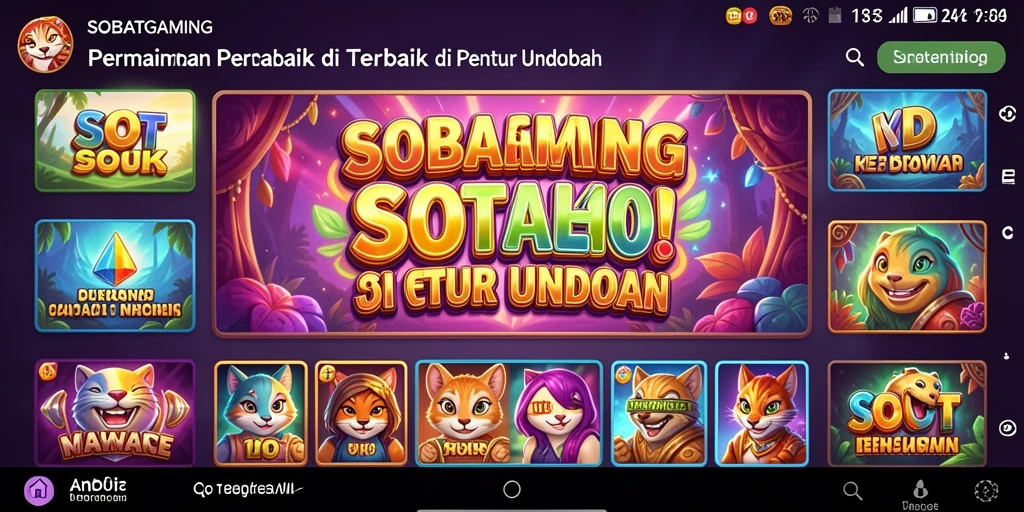 Tampilan gameplay SOBATGAMING yang penuh warna dan menarik.