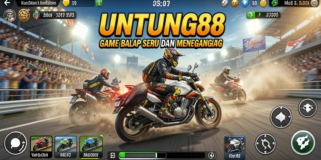Tampilan mendebarkan gameplay balap di UNTUNG88.